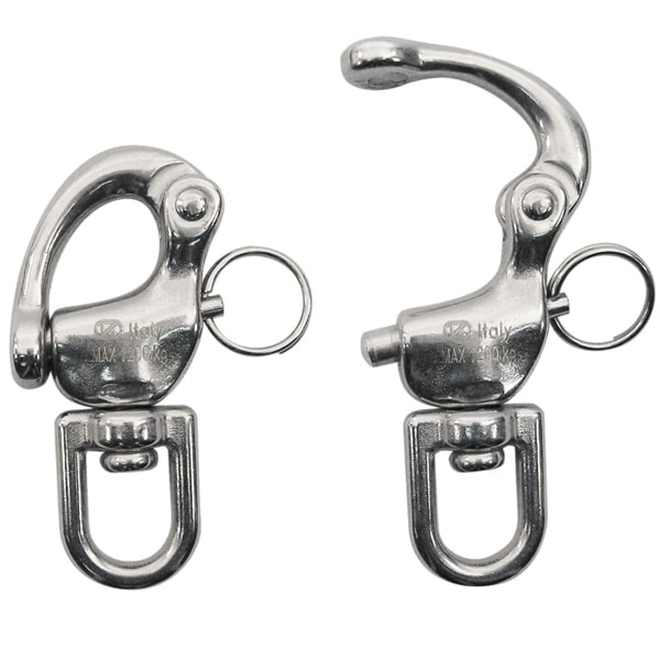 M4-4 Pcs Marine Grade Stainless Steel 316 Anchor Swivel Eye and Jaw Abimars Swivel Ring Snap Rolling Shackle Device